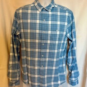 Mountain Hardwear Blue and White Casual Button Down Shirt